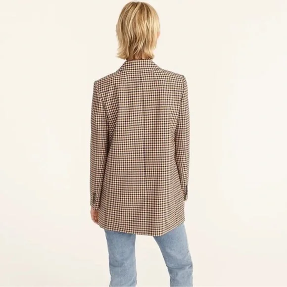 NWOT J. Crew Alfie Blazer in Honey Plaid Italian Wool Stretch Relaxed Fit Size 6 - Picture 7 of 16